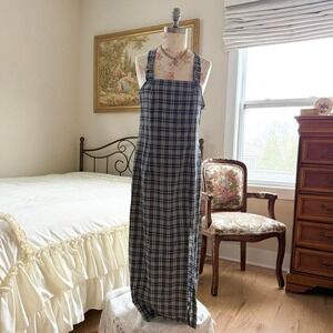 plaid overall dress  90s dress fits like a small tagged large blue